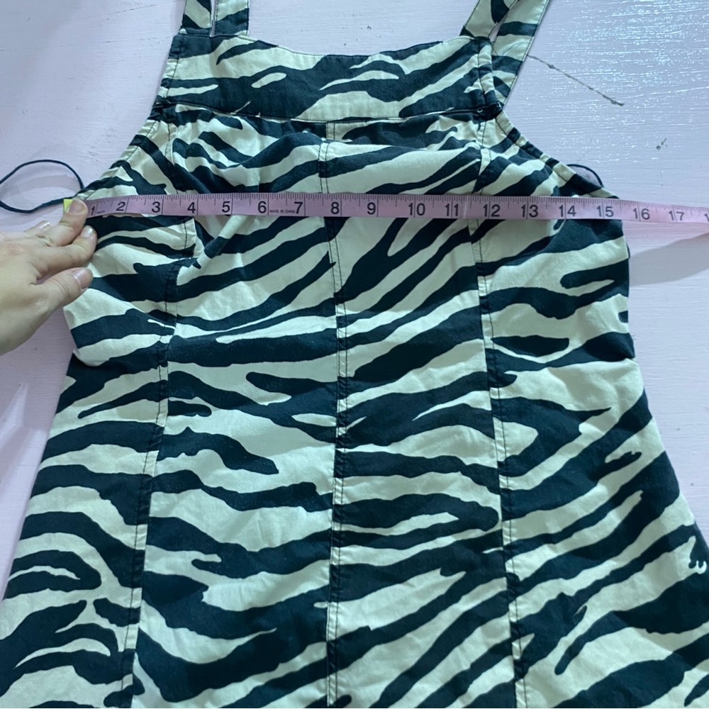 Free People Midnight City Mini Dress M Stretchy Lightweight Fitted Zebra Print - Picture 12 of 15